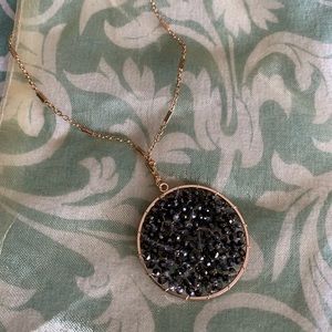NWT Francescas black glass bead necklace